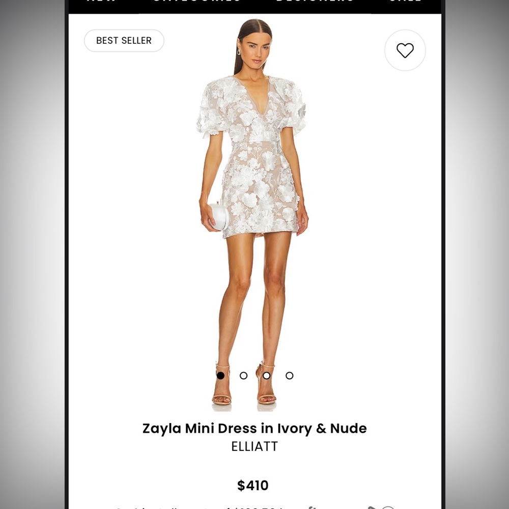 ELLIATT Zayla Mini Dress in Ivory and Nude